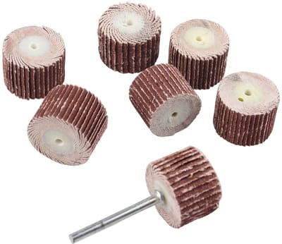 Dailygoods- Schuurwiel Set 7 Stuks - 20 mm Diameter - Schacht 3 mm - Schuur/Polijst Gereedschap - Waterdicht/Oliebestendig - Geschikt voor Metaalbewerking - Schuuraccessoires