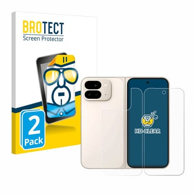BROTECT - Screenprotector voor Google Pixel 9 Pro Fold (Voor+Achter) - Folie Beschermfolie transparant 2 Stuks