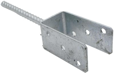 Paalanker U-beugel - Paalvoet Betonanker - Tuinconstructies Verstevigen - Gegalvaniseerd Staal - 91x325mm - Zilverkleurig