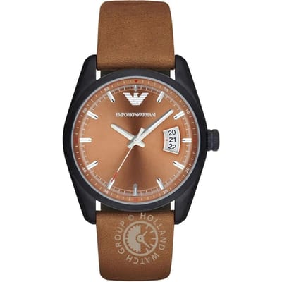 Emporio Armani Tazio Cuir Marron Chronographe à Quartz Homme AR6080 marron