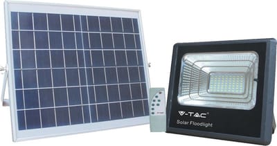 V-TAC VT-40W Solar Schijnwerper - IP65 Waterdicht - Zwart - 16W - 1050 Lumen - 4000K