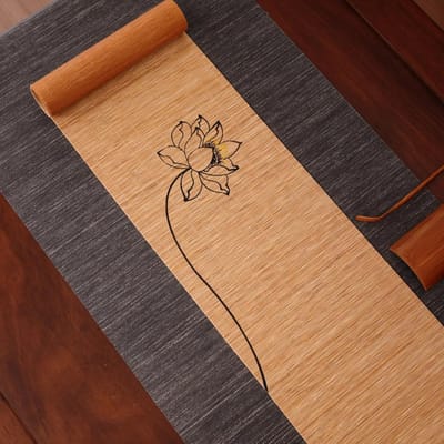 Tafelloper Set - Placemats - Tafel Decoratie - Hittebestendig tot 400℉ - 20x500cm+40x500cm - Grijs/Thee