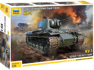 Zvezda Modelbouwpakket Militaire voertuigen - 5070 Soviet Tank KV-1 - Kliment Voroshilov Tank Plastic - 1:72 - Modelbouw