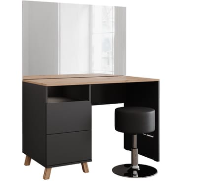 Vicco Karen Kaptafel – 110 cm met kruk Antraciet/Artisan