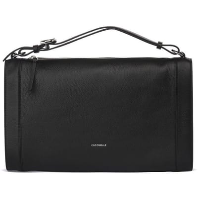 COCCINELLE Leren handtas Elinor Handbag Grained Leather Noir zwart