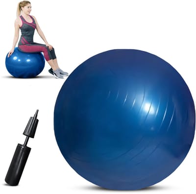 Padisport - Yoga bal - 55 cm - zwangerschapsbal - yoga bal inclusief pomp - fitnessbal - pilates bal - yoga bal blauw - yoga bal 55 cm - yoga - fitness - blauw