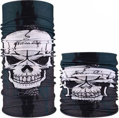Fako Fashion - Colsjaal - Gezichtsmasker - Bandana - Nekwarmer - Sjaal - Col - Microfiber Faceshield - Skull Camo