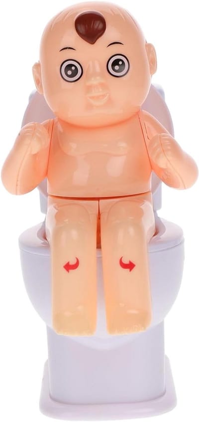 Grappig Toilet Speelgoed - Fopartikelen - Feestelijke Verrassing - Duurzaam Plastic - 12 cm - Wit