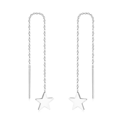 Aramat Jewels | Oorhangers | Stalen ketting Oorbellen ster | | | | | | Kinderen, Volwassenen | Verkleurd niet