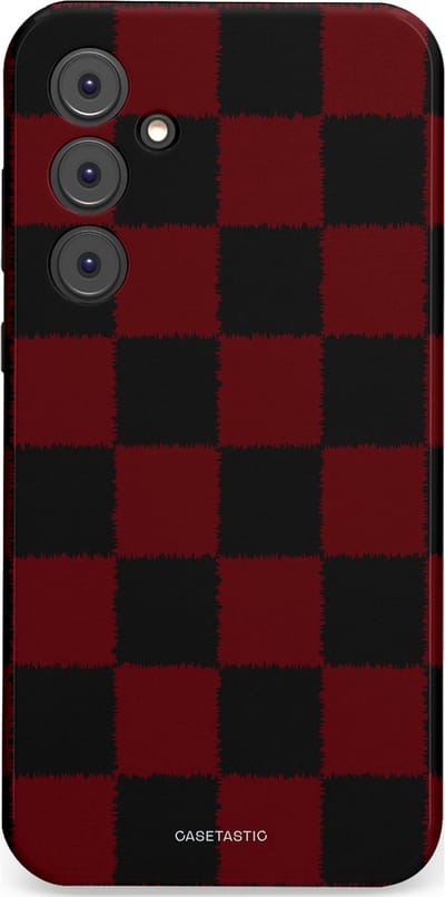 Casetastic hoesje geschikt voor Samsung Galaxy A35 - Dubbellaagse bescherming - De Houthakker - Fashion Case - Zwart Bordeaux