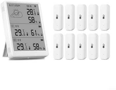 Wifi Hygrometer Thermometer - Luchtvochtigheid Sensor - Slimme Huisbewaking - 100m Bereik - 105x76x16mm - Wit