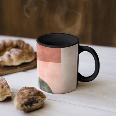 Magische Mok - Foto op Warmte Mokken - Koffiemok - Cirkel - Abstract - Roze - Magic Mok - Beker - 350 ML - Theemok