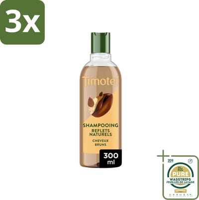 3 x Timotei - Shampoo - Intens Bruin - 300 ml - Grootverpakking - Bruin Haar Shampoo - Natuurlijke Henna Shampoo - Intens Bruin Haar - Haar Verzorging - Henna Extract