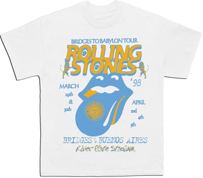 The Rolling Stones - River Plate Stadium Heren Tshirt - S - Wit