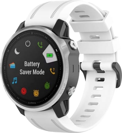 Siliconen sport bandje geschikt voor Garmin Fenix 9 (43mm) / 9 Pro (43mm) 8 - 43mm / Fenix 7s (Pro - Solar - Sapphire Solar) / Fenix 6s (Pro - Sapphire) / Fenix 5s (Plus - Sapphire) / Epix Pro (Gen 2) 42mm / Instinct 2s - E - Wit