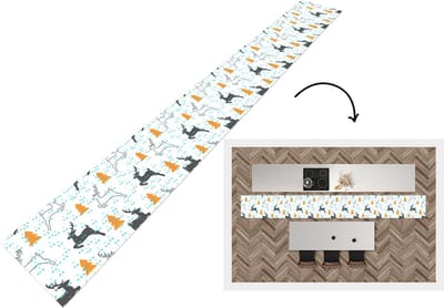 Keukenloper - Keukenmat - Hert - Patroon - Boom - 400x50 cm - Keuken vloerkleed