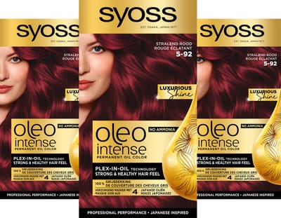 Syoss Oleo Intense 5-92 Stralend Rood - 3 st - voordeelverpakking