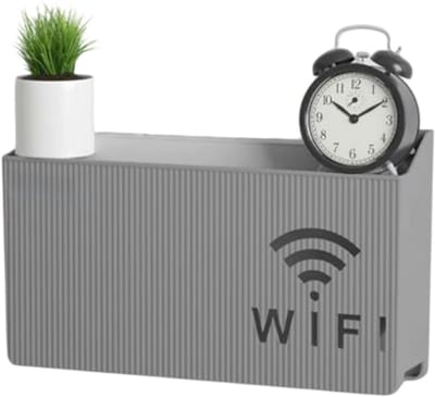 Opbergrek voor Router en TV Set-Top Box – Modem Houder, TV Box Opbergrek en Kabelmanagement - Grijs