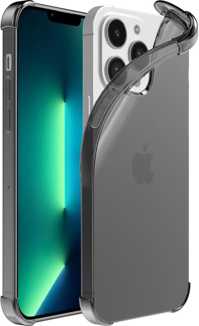 Smartphonica iPhone 13 Pro transparant shockproof siliconen hoesje met stootrand - Zwart geschikt voor iPhone 13 Pro