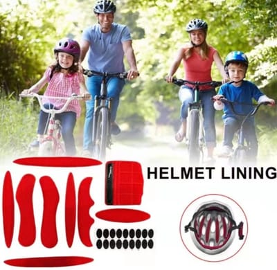 Actie4you® - Foam Pads Setje - Fietshelm Inleg Bescherming - Klittenband & Lijm - Inner Padding Voering voor Helm - 27-delige Set - ROOD