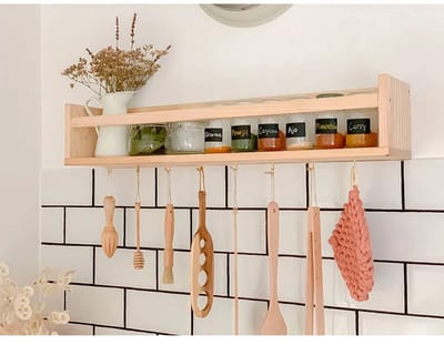 Astigarraga Wandplank - Wandrek - Kruidenrek - Fotoplank - 80cm - PEFC dennenhout