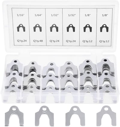 144 stuks 4 maten 1/64" 1/32" 1/16" 1/8" Auto Uitlijning Carrosserie Shim Assortiment Kit Met een Opbergdoos, Perfect voor het aanpassen van carrosseriedelen of Camber
