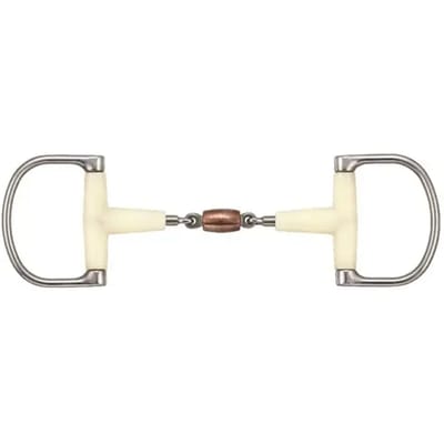 Dubbele gebroken bit voor paard met koperen roller Soyo D Racing