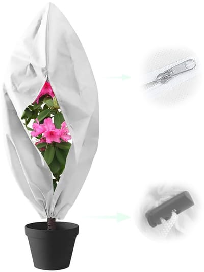Dailygoods- Tuinvlies 100 x 80 cm - Vorstbescherming - Plantenhoes - Ritssluiting/Trekkoord - Lichtgewicht - Waterdoorlatend