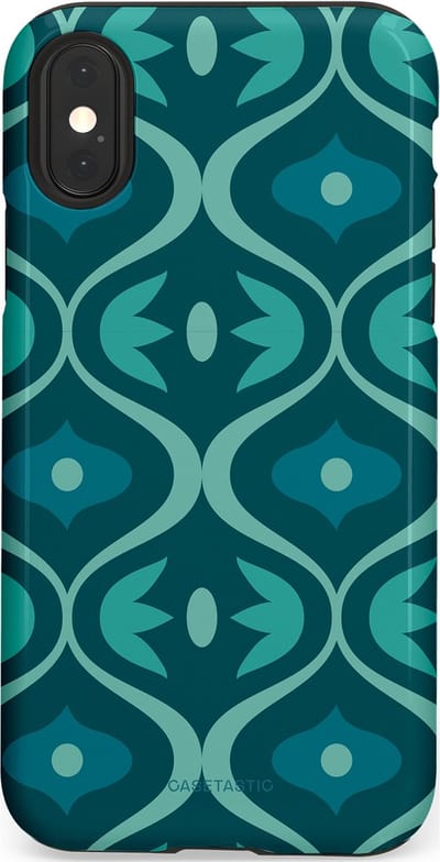 Casetastic hoesje geschikt voor Apple iPhone X / Apple iPhone XS - Dubbellaagse bescherming - Decoratief Blauwgroen - Fashion Case - Petrol