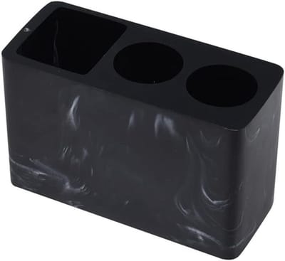Marmeren Look Tandenborstelhouder voor Elektrische Tandenborstels en Tandpasta - Badkamer Organizer en Opbergtray voor Badkamermeubels en Ruimtebesparing (1 Stuk Zwart)