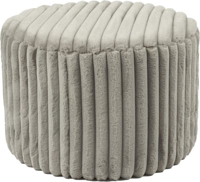 Poef Indy Lichtgrijs - Polyester - Breedte 55 cm - Diepte 55 cm - Hoogte 38 cm