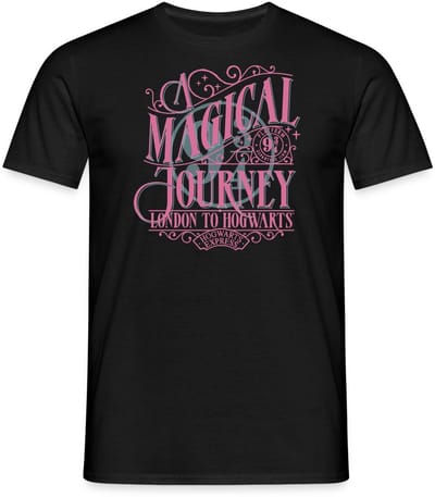 Harry Potter Perron 9 ¾ Ontwerp In Roze & Blauw T-Shirt Heren
