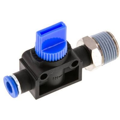 6 mm - R3/8'' Kunststof/Messing 3/2-Weg Handafsluiter Ontluchting aan Draadzijde