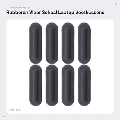 Dailygoods- Vloerschalen - 8 Stuks - Rubber Laptop Voetkussens - Antislip Computer Toetsenbord Bekleding - Zwart - 2,5 x 0,5 cm - Laptopvoetjes