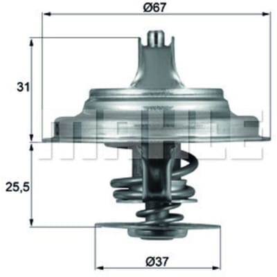 Thermostaat, koelvloeistof MAHLE TX 25 80D