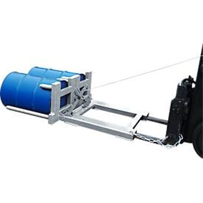 Vatenkantelaar Bauer type FW-II, voor 200 l vaten, 600 kg, kiepen met trekkoord, vorkheftruckbevestiging, staal thermisch verzinkt