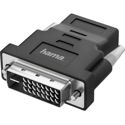 Hama 00200338 DVI / HDMI Adapter [1x Britse stekker - 1x DVI-D-stekker] Zwart 0 mm