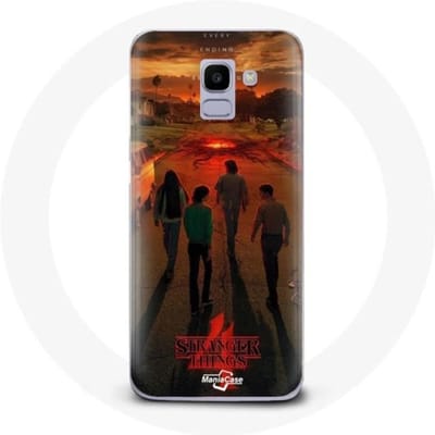 Hoesje voor Samsung Galaxy J6 2018 Stranger Things Seizoen 4 Poster Art Crews van de nieuwe Théo