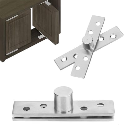 Set van 2 Versteekte Deurhengsels, Draaibare Deurpivot, 360° Rotatie, RVS Deurhengsels voor Voor- en Achterdeuren, Kastmontage en Meubeltoepassingen