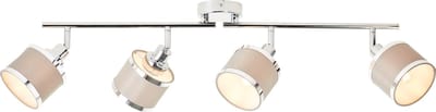 Brilliant Spot Alexia 4-vlammig chroom/grijs metaal/textiel 4x D45, E14, 28 W, Geschikt voor hanglamp (niet inbegrepen)