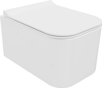Mexen Elis wc-kom met Rimless-systeem en slanke, langzaam sluitende duroplast-bril, glanzend wit - 30910700