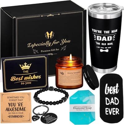 Luxe Cadeauset voor Mannen: Mok, Kaars & Aromatherapie Geschenken voor Vaderdag of Kerst