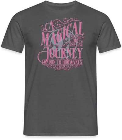 Harry Potter Perron 9 ¾ Ontwerp In Roze & Blauw T-Shirt Heren