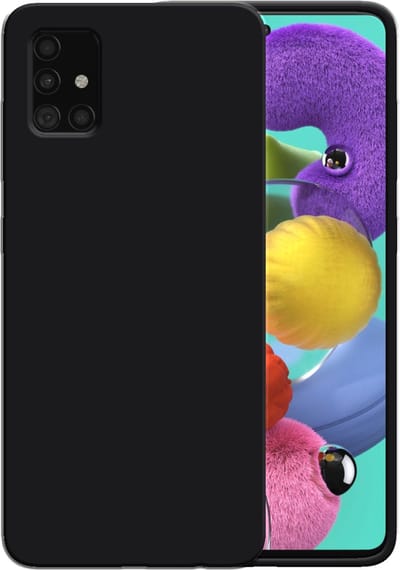 Smartphonica Siliconen hoesje voor Samsung Galaxy A51 4G case met zachte binnenkant - Zwart geschikt voor Samsung Galaxy A51 4G