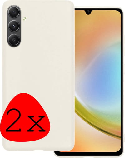 Hoesje 2 Stuks - Geschikt voor Samsung Galaxy A34 - Sterk & Shockproof - Case Siliconen - Back Cover - Telefoon Hoes - Wit
