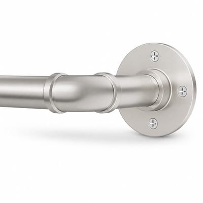 Gordijnroede Uitschuifbaar 80-305 cm – Industrieel Design – Ø25 mm – Wand & Plafondmontage – Glazen Schuifdeur & Terras – Woonkamer & Slaapkamer – Geborsteld Nikkel