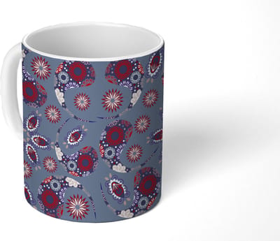 Mok - Koffiemok - Paisley - Bloemen - Patronen - Mokken - 350 ML - Beker - Koffiemokken - Theemok