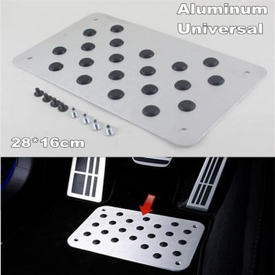 Universele aluminium auto antislip rubberen hielplaat pedaal tapijt vloermat