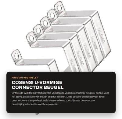 Dailygoods- Connector U-vormige Beugel 78 x 82mm - Buisbandklem - Roestvrij Staal - Corrosiebestendig - Duurzaam - Hoogwaardige Materialen - Buisklem