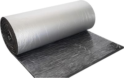 Buisisolatie tape - Rubberschuim isolatie - Warmte isoleren - Zelfklevende montage - 10 meter rol - Zilver zwart